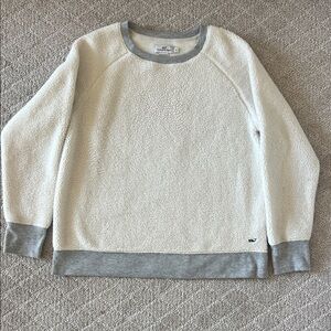 Women's Vineyard Vines Cream and Gray Fleece/Sherpa